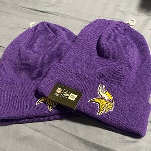New Era Purple Beanie with Viking Logo